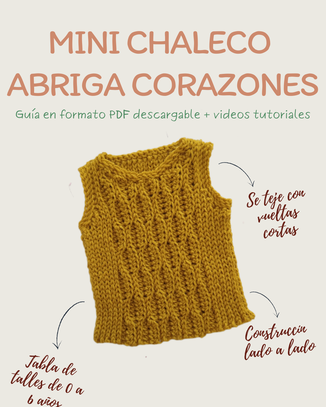 Mini Chaleco Abriga Corazones - 0 a 6 años - Imagen 2
